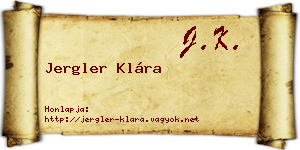 Jergler Klára névjegykártya